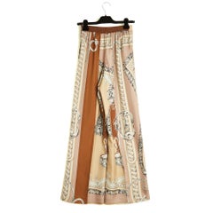 Hermès Pantalon Brides Gala FR36 Goldfarbene Seidentwill-Hose UK68 US26 Hermes
