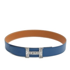 Hermès Ceinture T85 Constance 38 Unique Silver Tuareg H buckle Belt 30in Hermes