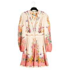 Vestido corto de lino «Lin Rose FR38 Bonita Pink» de Zimmermann, talla UK10, US6 a 8