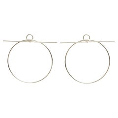 Pendientes Hermès Boucles Oreilles Loop Grand Modèle de plata, modelo Loop Maxi, caja de Hermès