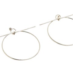 Pendientes Hermès Boucles Oreilles Loop Grand Modèle de plata, modelo Loop Maxi, caja de Hermès