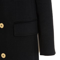 Saint Laurent 2020 Giacca FR40 in lana nera, blazer doppiopetto, taglia UK12 US8
