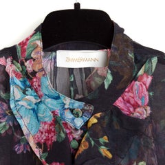 Zimmermann-Bluse „Soie Transparent“ FR40 S2, „Shabby Black“, Musselin-Bluse, UK12, US8