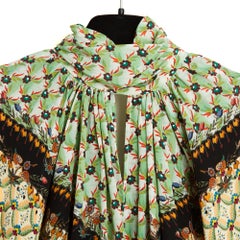 Etro Pre-Fall 2023 Top FR40: blusa oversize in crêpe di seta con stampa verde, taglia UK 12 / US 8