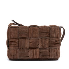 Bottega Veneta Sac Daim Noisette Marron Padded Brown Suede Shoulder Bag Pristine