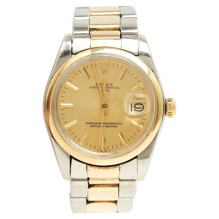 Rolex circa 1980 Montre 36 mm Acier Or Oyster Perpetual Date Steel Gold Watch