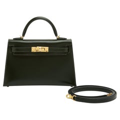 Hermès 2026 Sac Kelly II Mini 20 cm Dark Green Leather Golden HDW Bag New Hermes