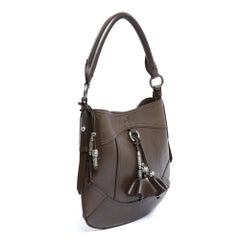 Etro 2020 Sac Cuir Dreamcatcher Brown Leather Silver Charms Shoulder bag New
