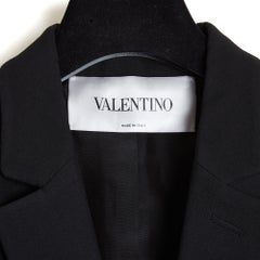 Valentino Garavani Veste FR40 Black Wool Silk Crepe Jacket Blazer UK12 US10