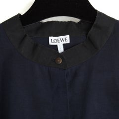 Loewe 2022 Robe Oversize Marine FR40 Navy Belted Cotton Tunic Dress UK12 US10