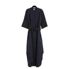 Loewe 2022 Robe Oversize Marine FR40 Navy Belted Cotton Tunic Dress UK12 US10