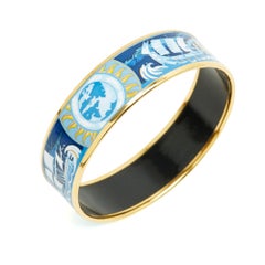 Hermès 2004 Bracelet Large Email T62 Face au large Enamel Print Bangle S Hermes