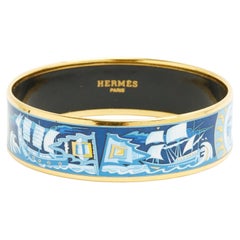 Hermès 2004 Bracelet Large Email T62 Face au large Enamel Print Bangle S Hermes