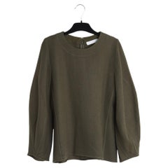 Chloé 2014 Top Vert FR40 Clare Waight Keller Dark Green Wool Top UK10 US8 Chloe