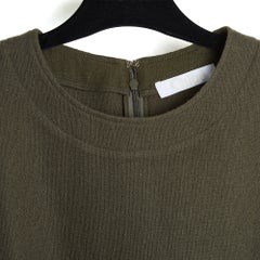 Chloé 2014 Top Vert FR40 Clare Waight Keller Dark Green Wool Top UK10 US8 Chloe