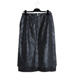 Golden Goose Deluxe 2018 Jupe Cuir Noir FR40 Black Leather Scales Skirt UK12 US8