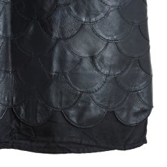 Golden Goose Deluxe 2018 Jupe Cuir Noir FR40 Black Leather Scales Skirt UK12 US8