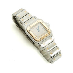Cartier Santos Galbee Lady Uhr aus Gold oder Edelstahl, 1996 – Santos Lady Uhr in Stahl und Gold – Uhrenbox