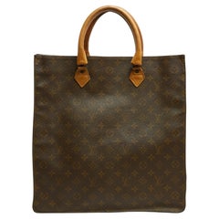 Louis Vuitton Sac Plat 1985 Made in US Monogram Canvas Shopping Tote Hand Bag LV
