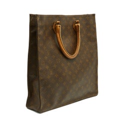 Louis Vuitton Sac Plat 1985 Made in US Monogram Canvas Shopping Tote Hand Bag LV