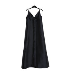 Jean Patou, 1960er Jahre, „Robe Soir Noir Soie“, FR34, schwarzes Seiden-Maxikleid, UK6, US2