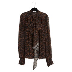 Erdem Croisiere 2022 Top FR42 Resort, olivgrüne Bluse aus Crêpe im Shabby-Look, UK 14, US 10