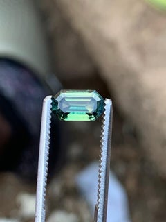 1.7ct EGL-Certified Emerald-Cut Natural Unheated Sapphire – Medium Yellow-Green