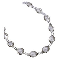 14ctw Cabochon Natural Moonstone Gemstone Tennis Chain Bracelet