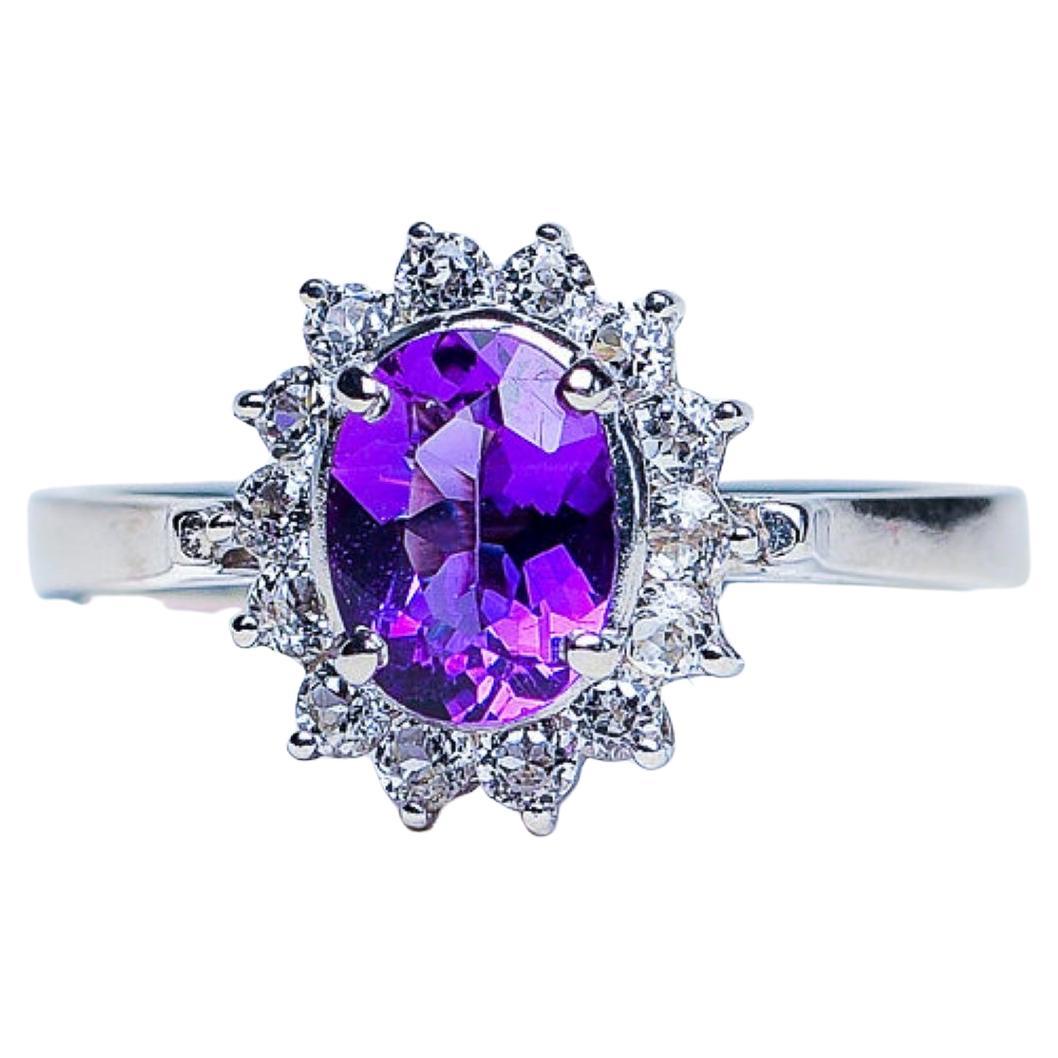 2.0ct Oval Natural Amethyst Ring For Sale