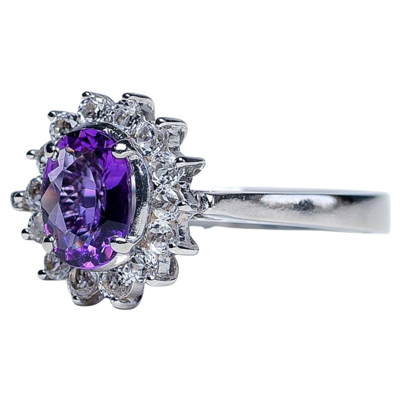 NO RESERVE 2.0ct Oval Natural Amethyst Ring For Sale 1