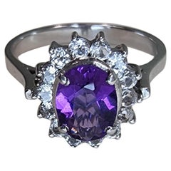 2.0ct Oval Natural Amethyst Ring