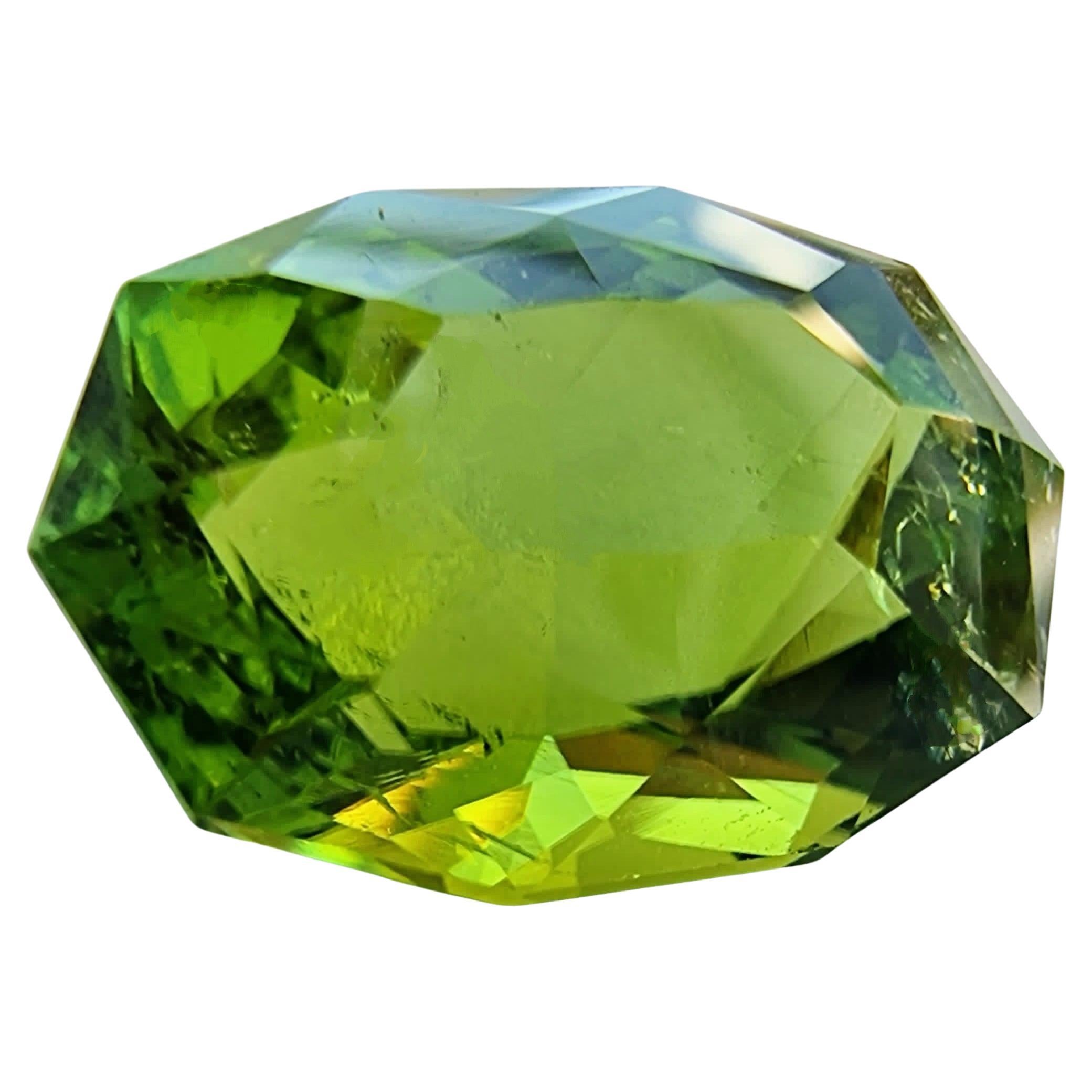 Gema de turmalina verde menta ovalada de 13,7 ct