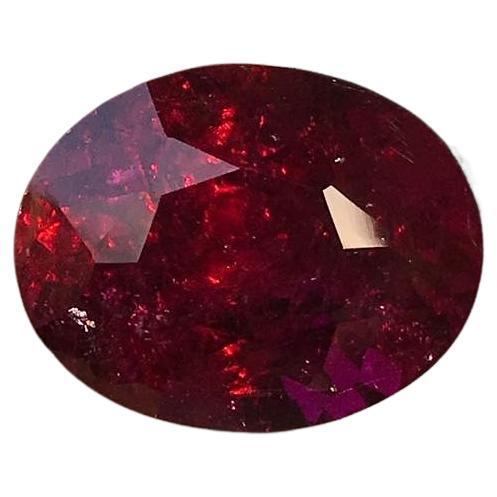 18.14ct Oval Intense Red Rubellite Gemstone   For Sale