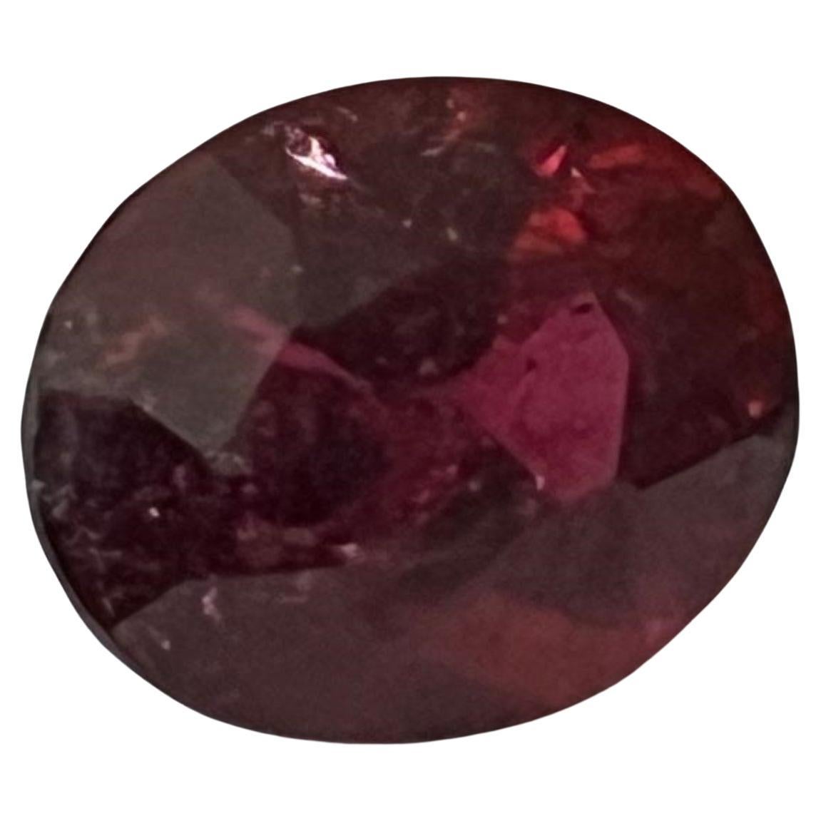 Modern 18.14ct Oval Intense Red Rubellite Gemstone   For Sale