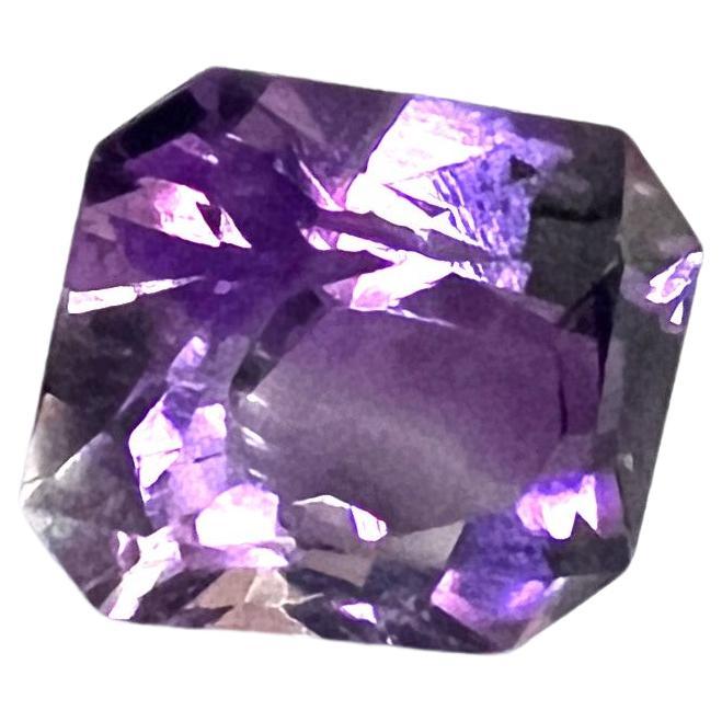 7.17ct Princess Cut Natural Purple Amethyst Gemstone For Sale 1