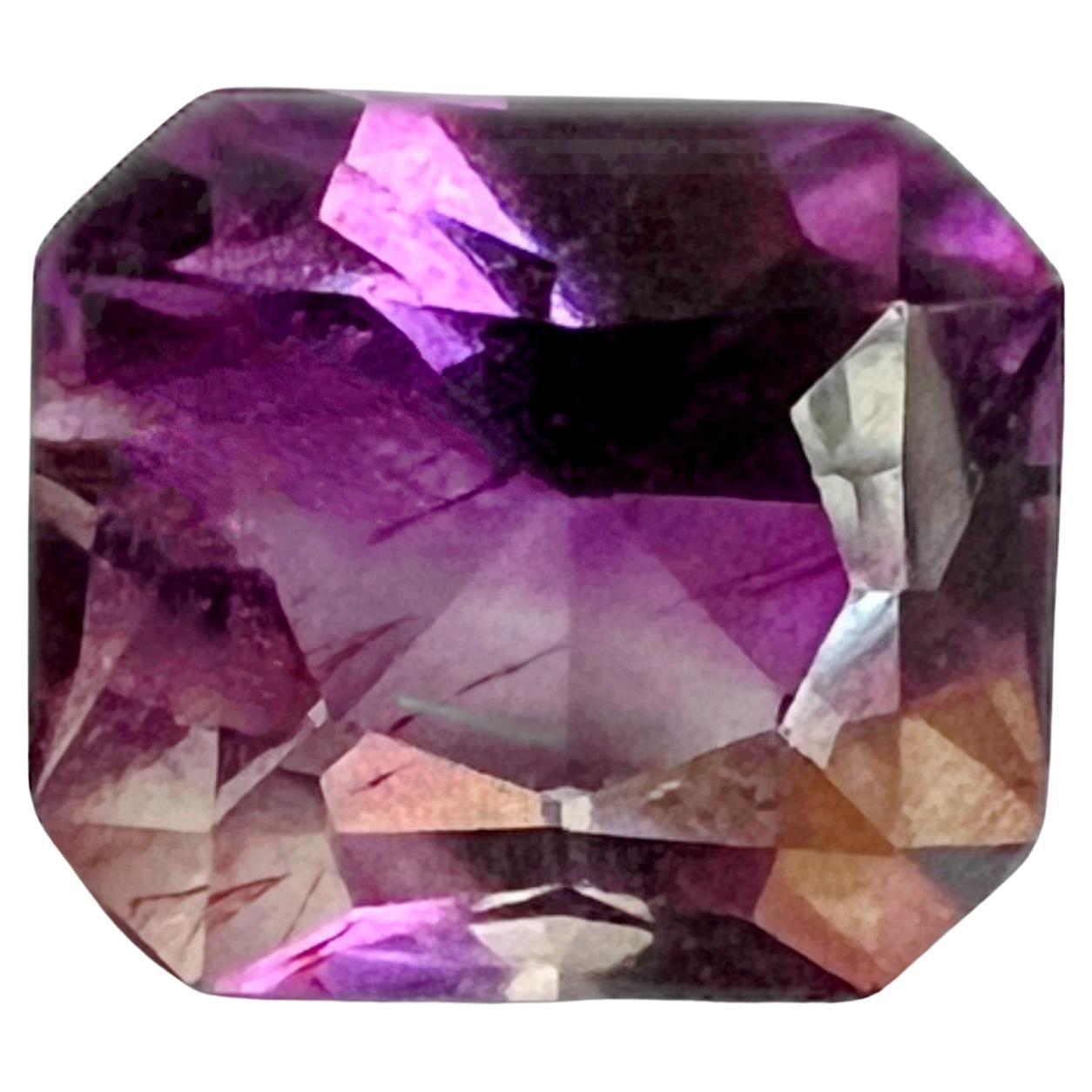 7.17ct Princess Cut Natural Purple Amethyst Gemstone For Sale