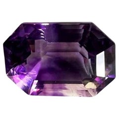 5.61ct Emerald Cut Natural Purple Amethyst Gemstone