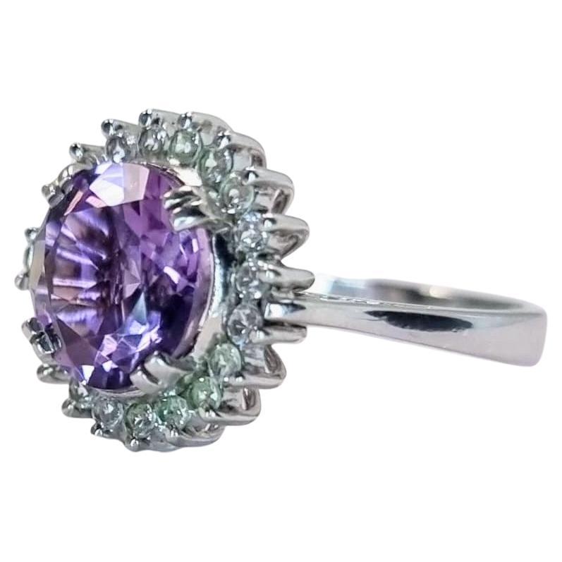 2.50ct Round Natural Purple Amethyst Statement Ring