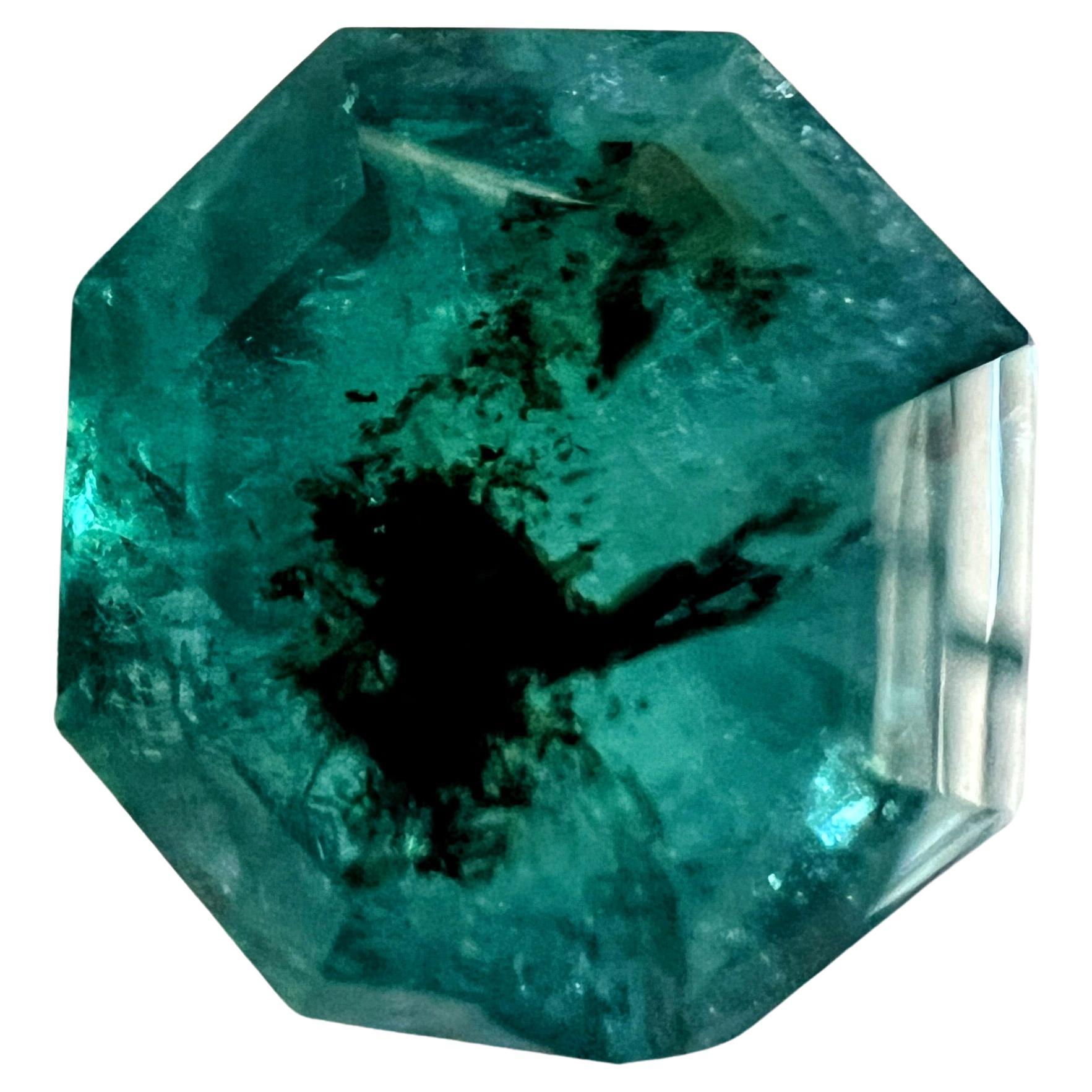 8.85ct Asscher Cut No-Oil Natural Untreated Emerald Gemstone For Sale 4