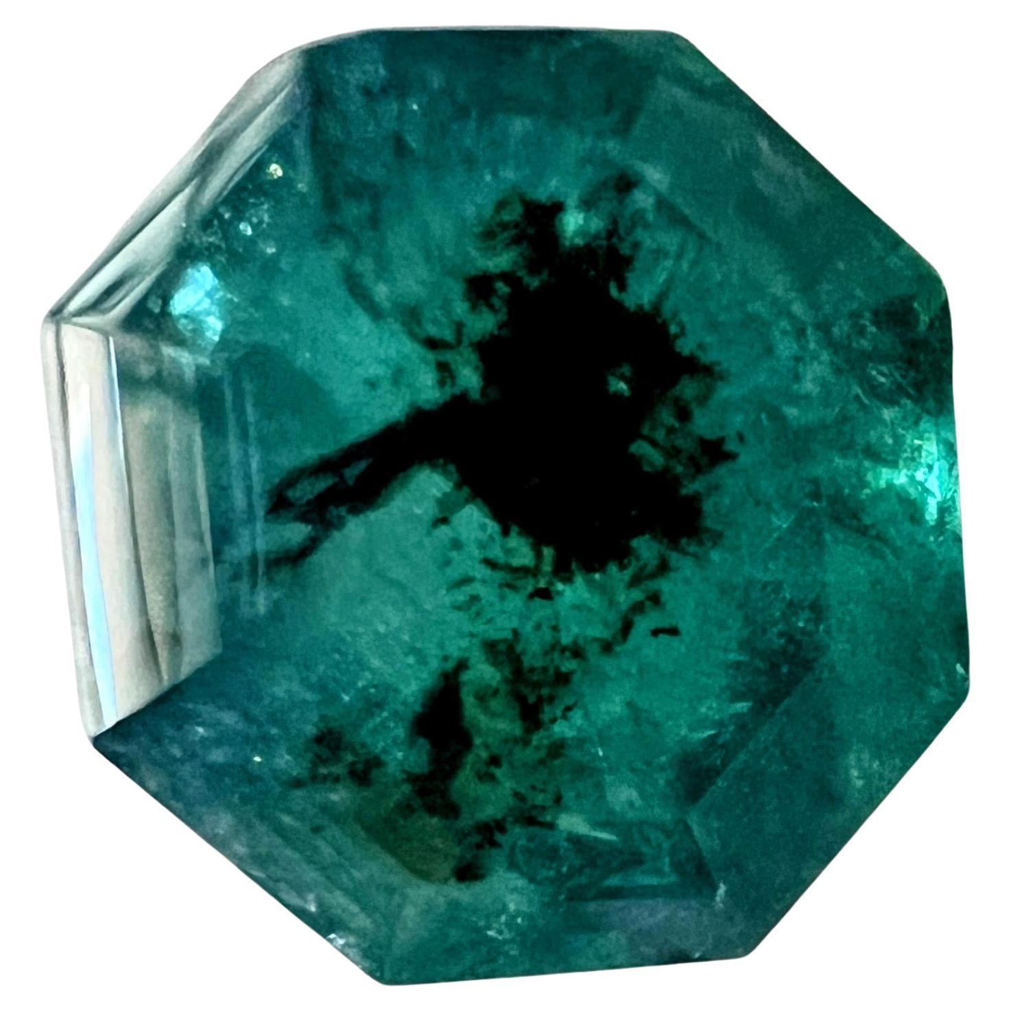 8.85ct Asscher Cut No-Oil Natural Untreated Emerald Gemstone For Sale
