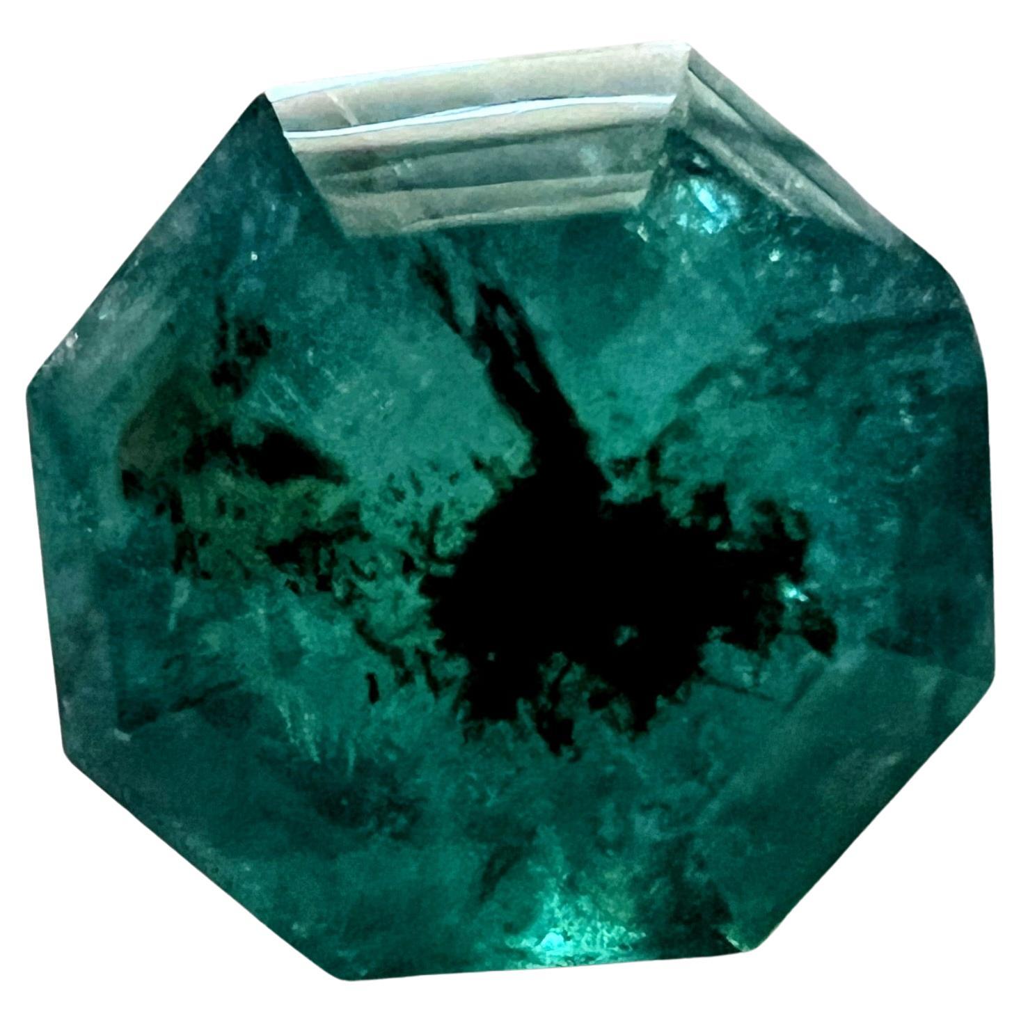 8.85ct Asscher Cut No-Oil Natural Untreated Emerald Gemstone For Sale 5