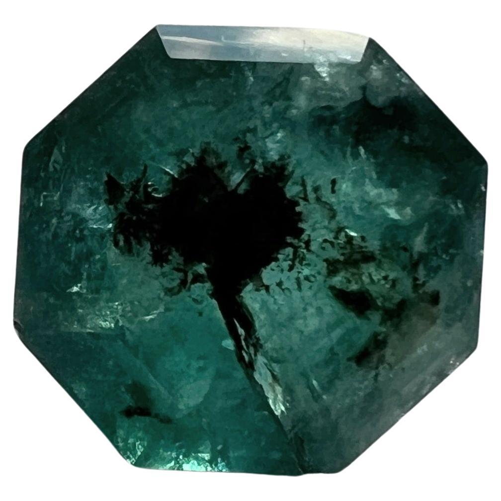 Women's or Men's 8.85ct Asscher Cut No-Oil Natural Untreated Emerald Gemstone For Sale