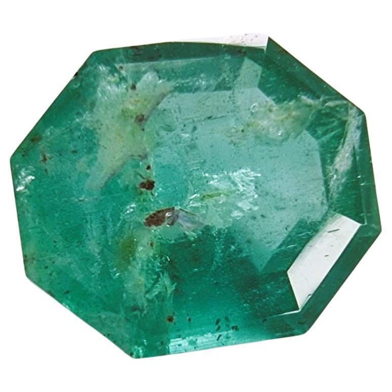 NO RESERVE 2.02ct Octagonal Cut NO-OIL Natural Untreated EMERALD Gemstone For Sale