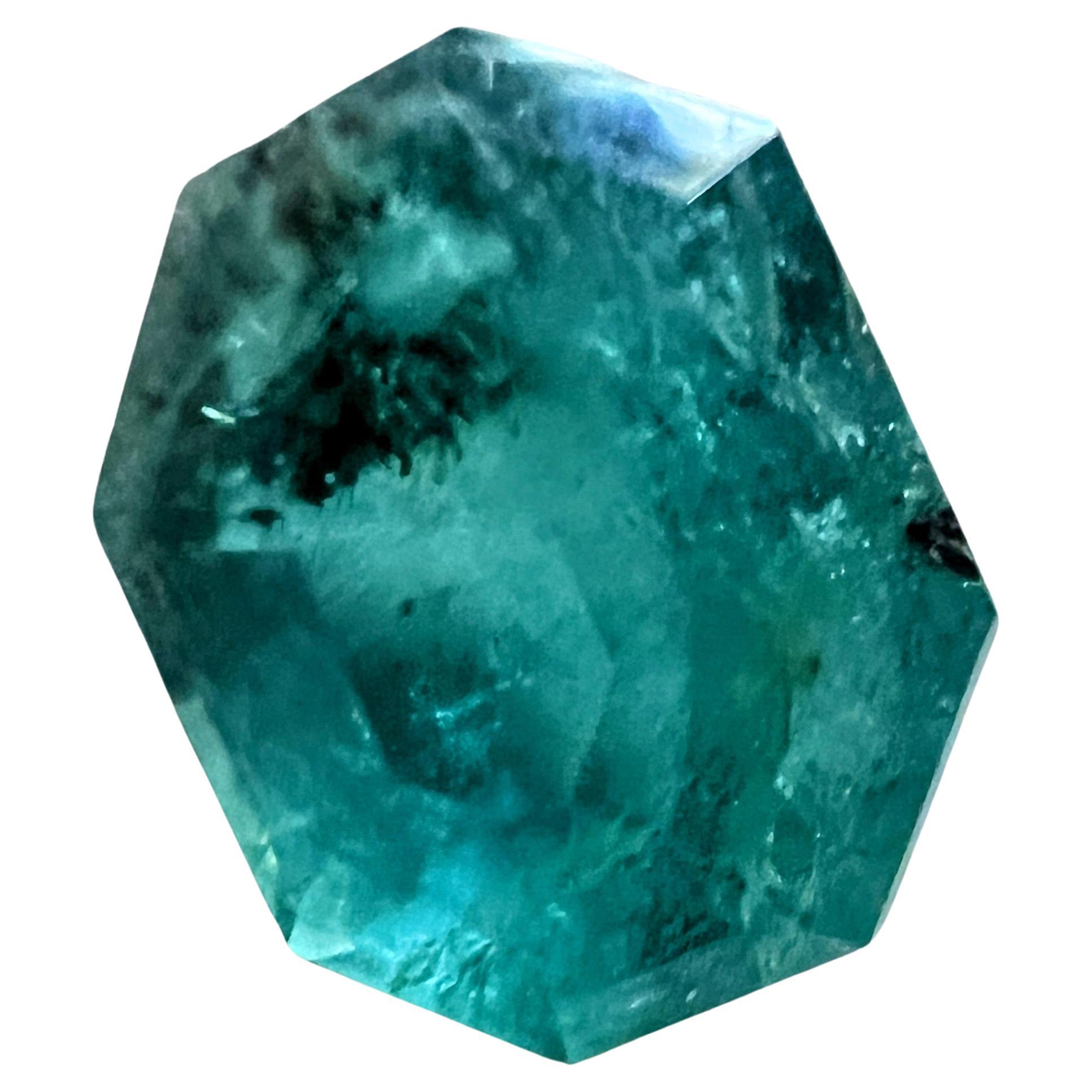 Artisan NO RESERVE 3.28ct Radiant Cut NO-OIL Untreated EMERALD Gemstone For Sale