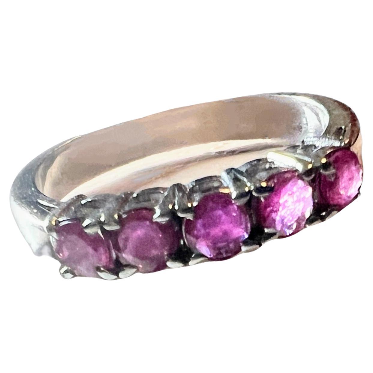 Contemporary 1.25ctw Pink Sapphire Band Ring  For Sale
