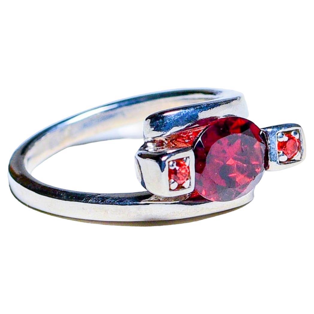 Oval Cut 2ct Oval Red Garnet Ring  For Sale