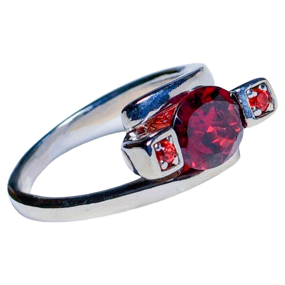2ct Oval Red Garnet Ring  For Sale