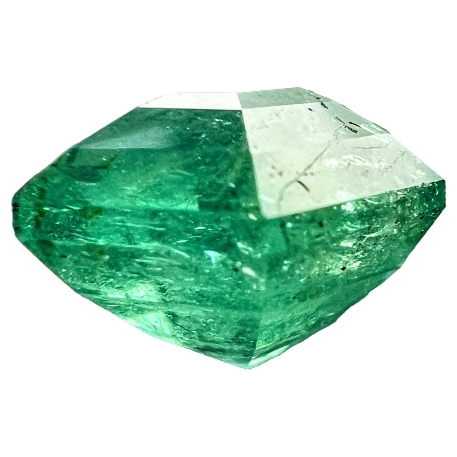 NO RESERVE 4.56ct Octagonal Cut NO OIL Untreated Natural EMERALD Gemstone For Sale 1