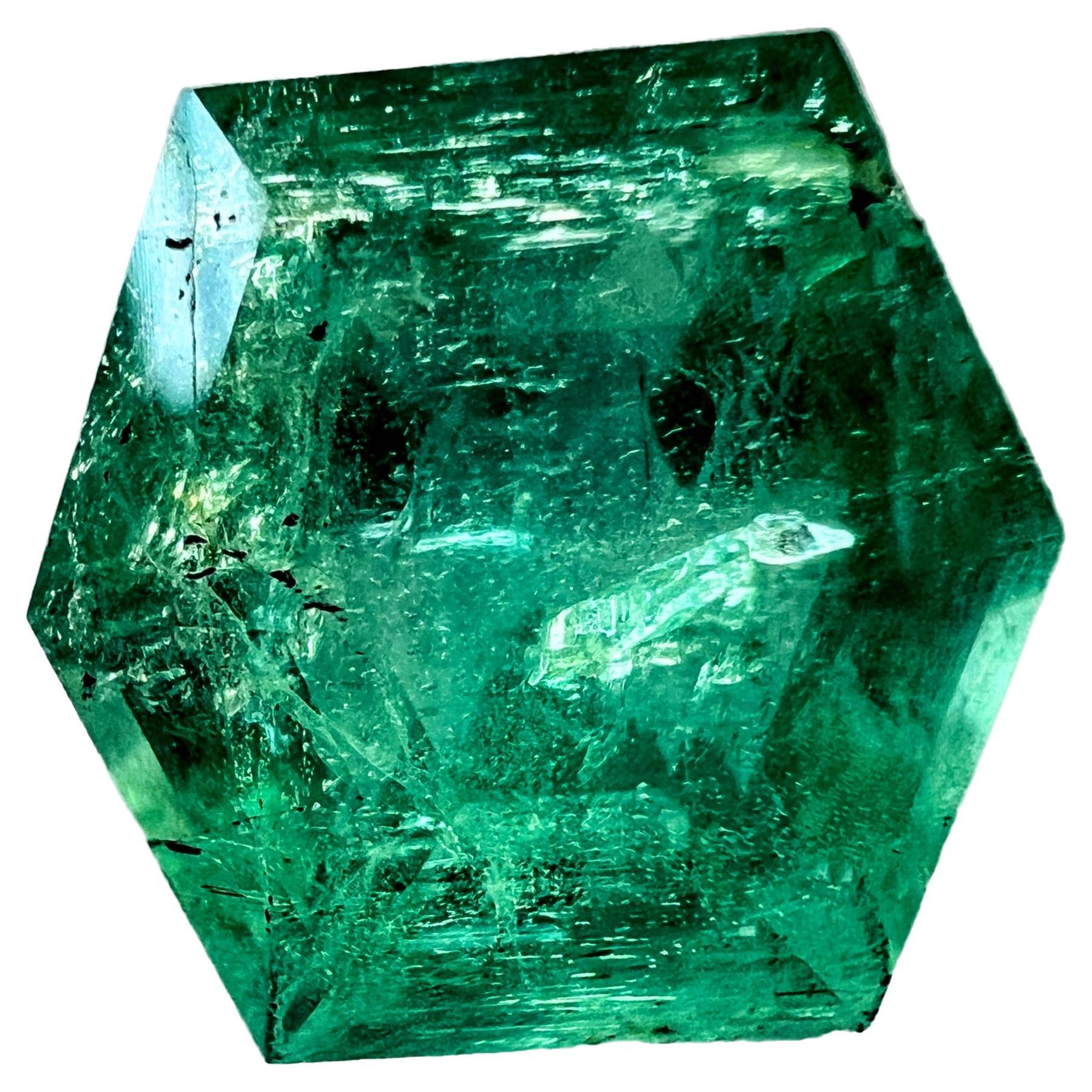 Women's or Men's NO RESERVE 4.56ct Octagonal Cut NO OIL Untreated Natural EMERALD Gemstone For Sale