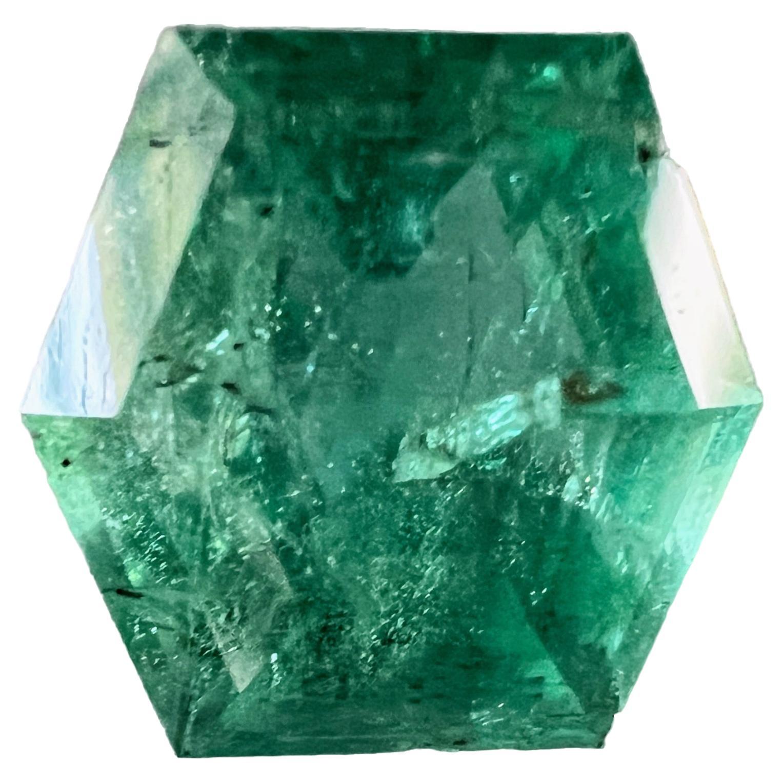 NO RESERVE 4.56ct Octagonal Cut NO OIL Untreated Natural EMERALD Gemstone In New Condition For Sale In Sheridan, WY